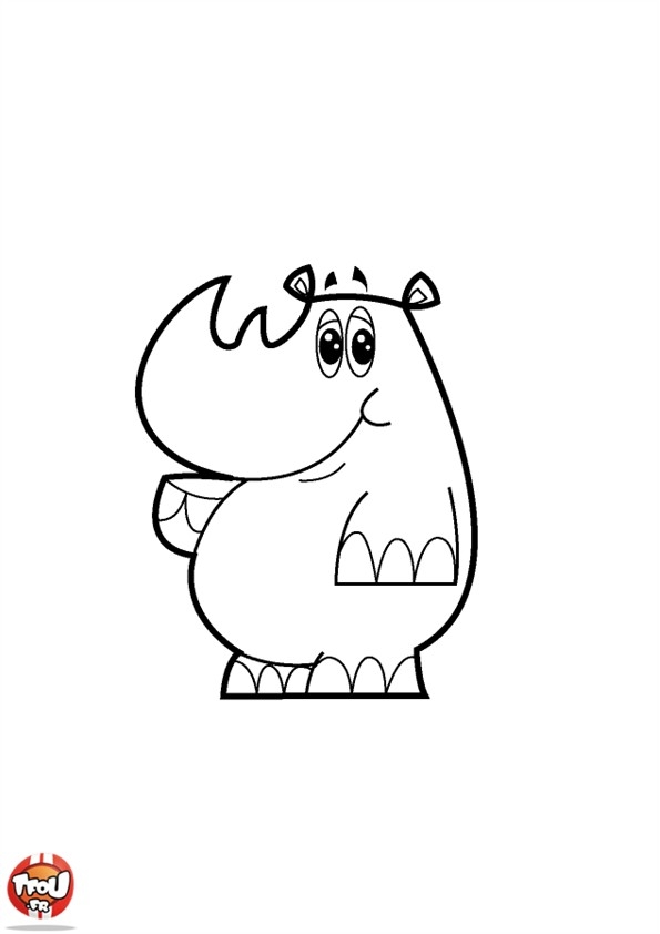 Kolorowanka z Różowym Nosorożcem - Kreatywna Zabawa dla Dzieci kolorowanka do druku